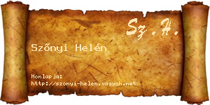 Szőnyi Helén névjegykártya